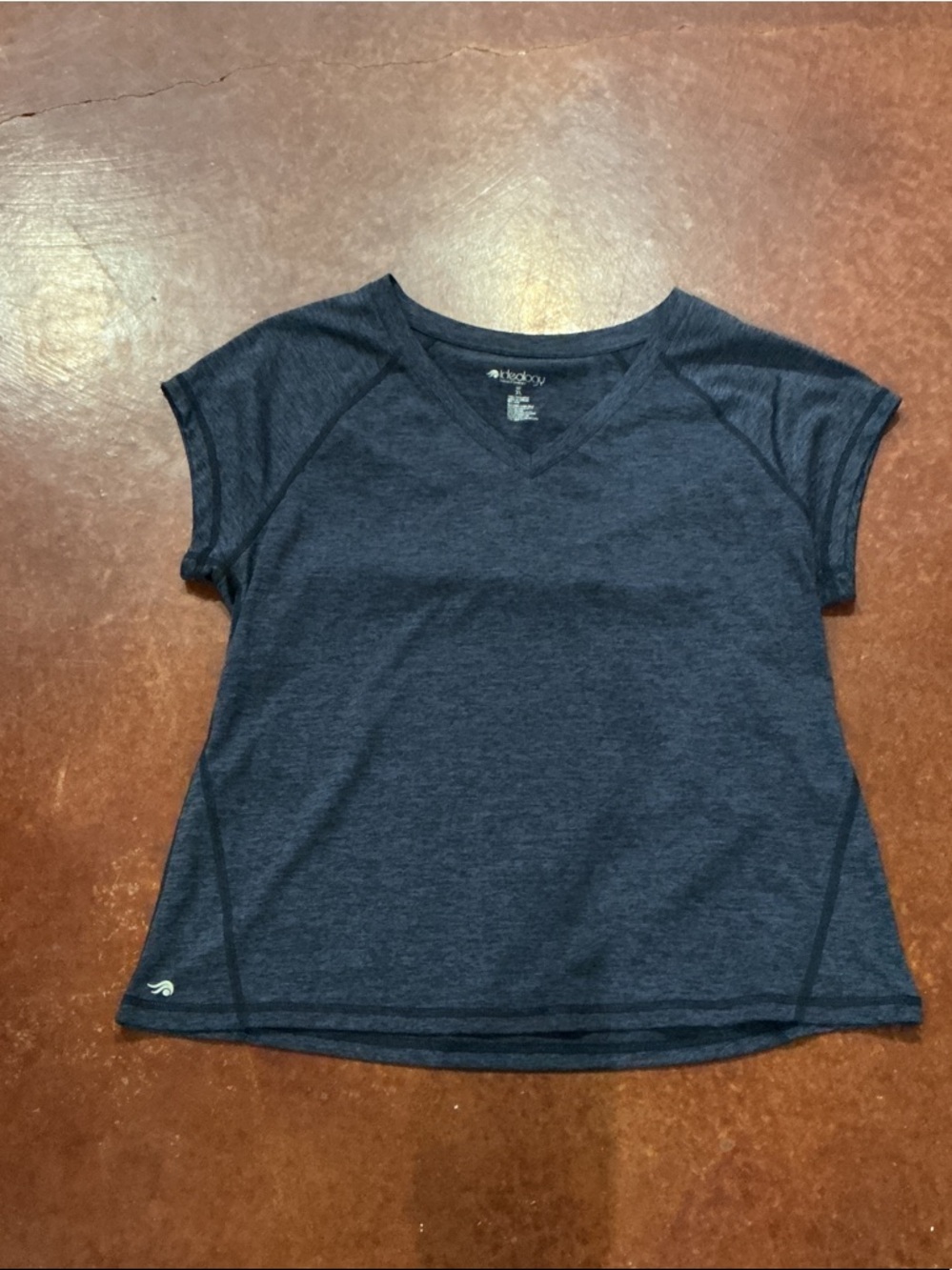 Ideology Heathered Navy Short Sleeve V-Neck Tee
